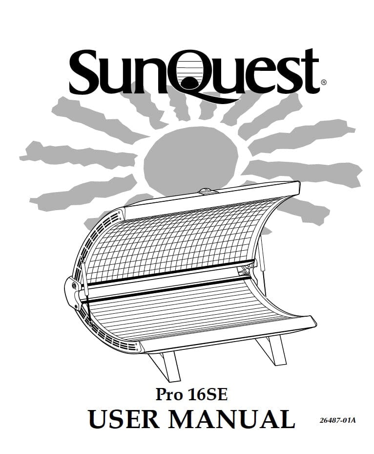 SunQuest Pro 16SE Tanning Bed Manual User Manual Sun Tanning Store 