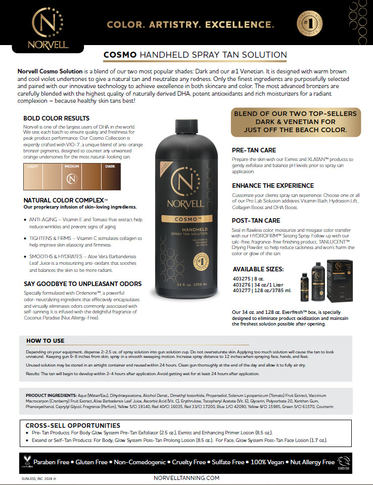 Norvell Professional Handheld Spray Tan Solution Cosmo 34oz