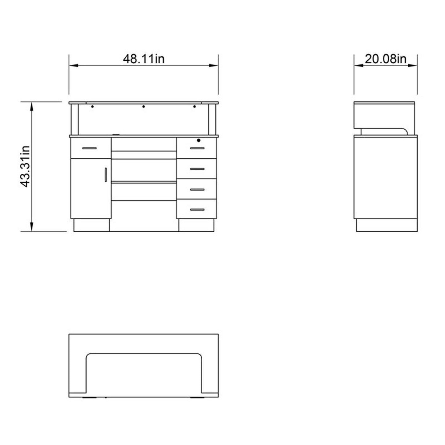 DIR LED Lighting Reception Desk Langara-4104 Salon Equipment Dream In Reality 