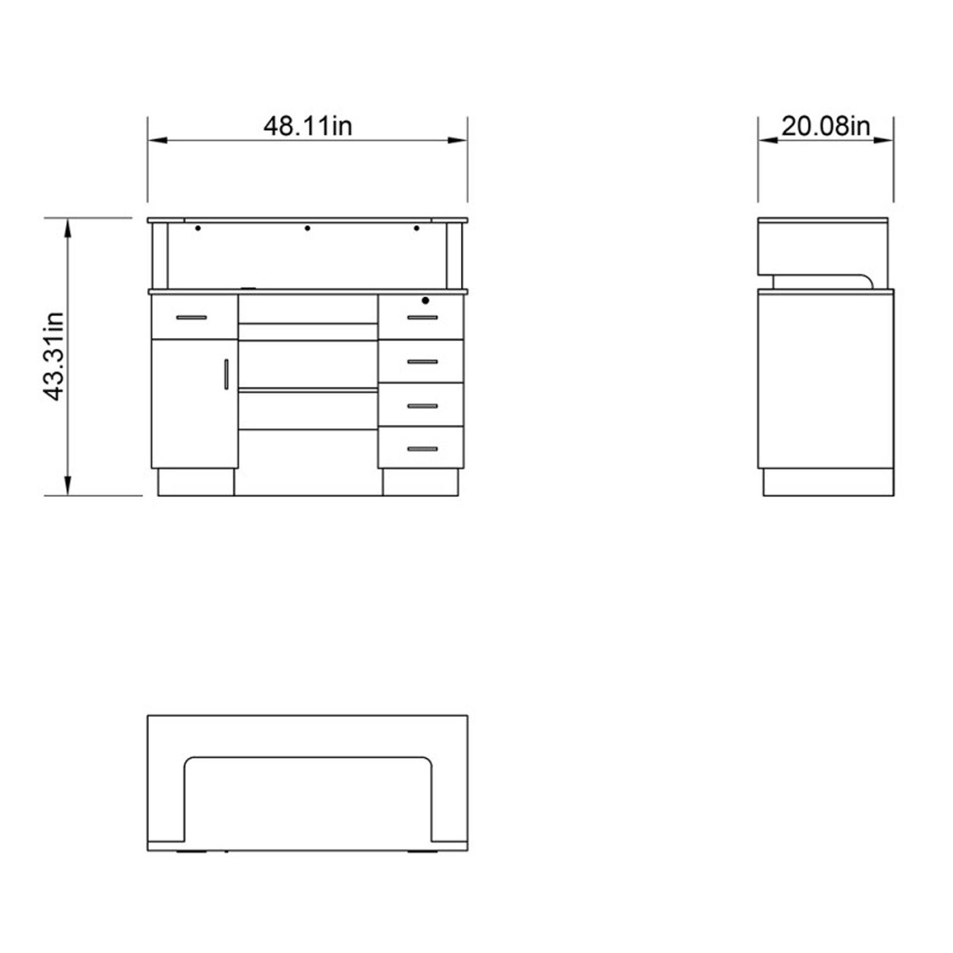 DIR LED Lighting Reception Desk Langara-4104 Salon Equipment Dream In Reality 