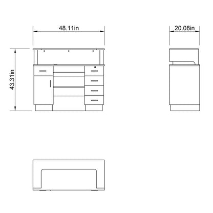 DIR LED Lighting Reception Desk Langara-4104 Salon Equipment Dream In Reality 