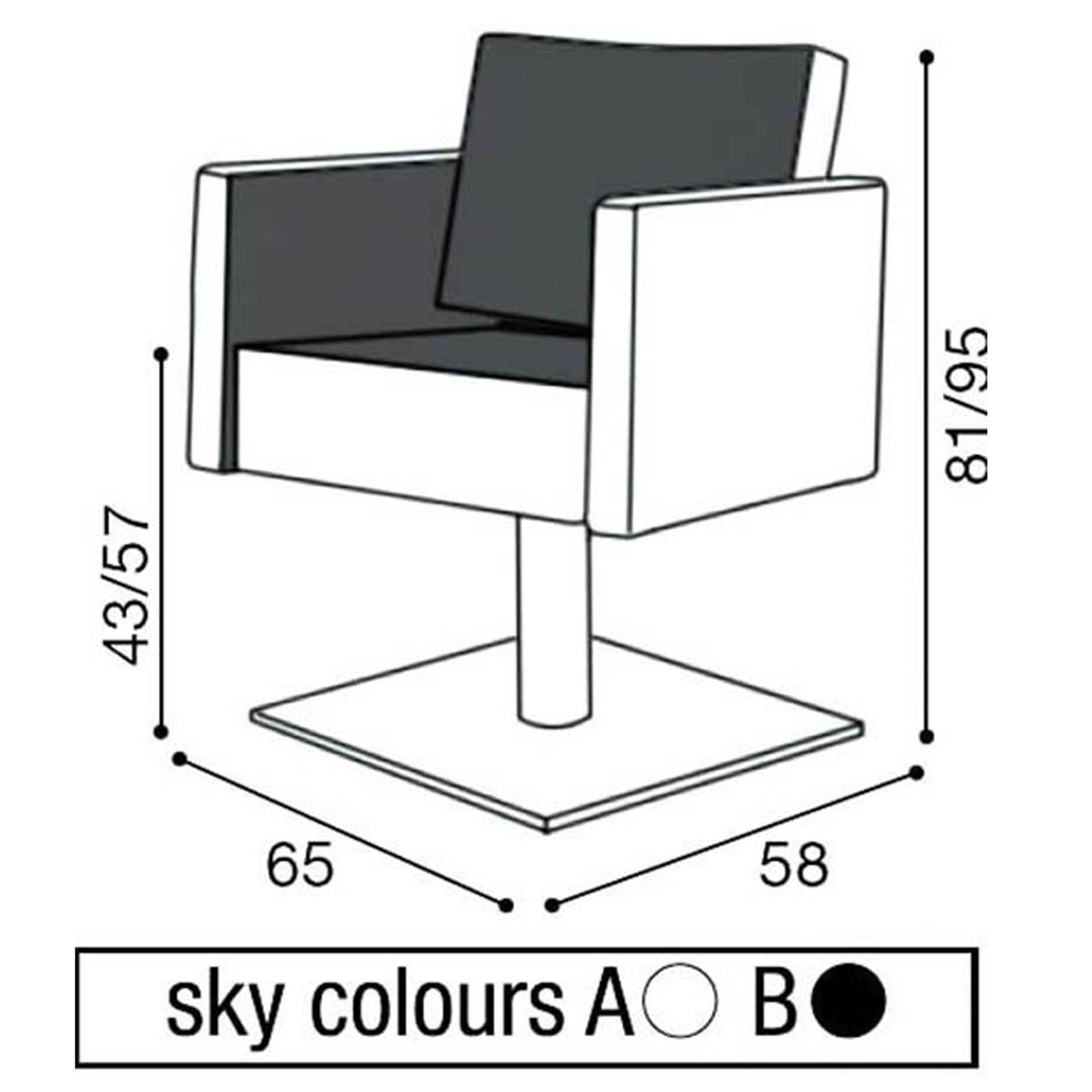 Salon Ambience SH/894 Square Recline Chair w/Headrest Salon Equipment Salon Ambience 