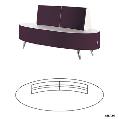Salon Ambience SH/993 B-Side Waiting Chair-C Shape Salon Equipment Salon Ambience 
