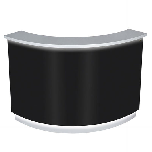 DIR LED Lighting Reception Desk Janus-Curved L-Shaped 4888 Salon Equipment Dream In Reality Black Silver 