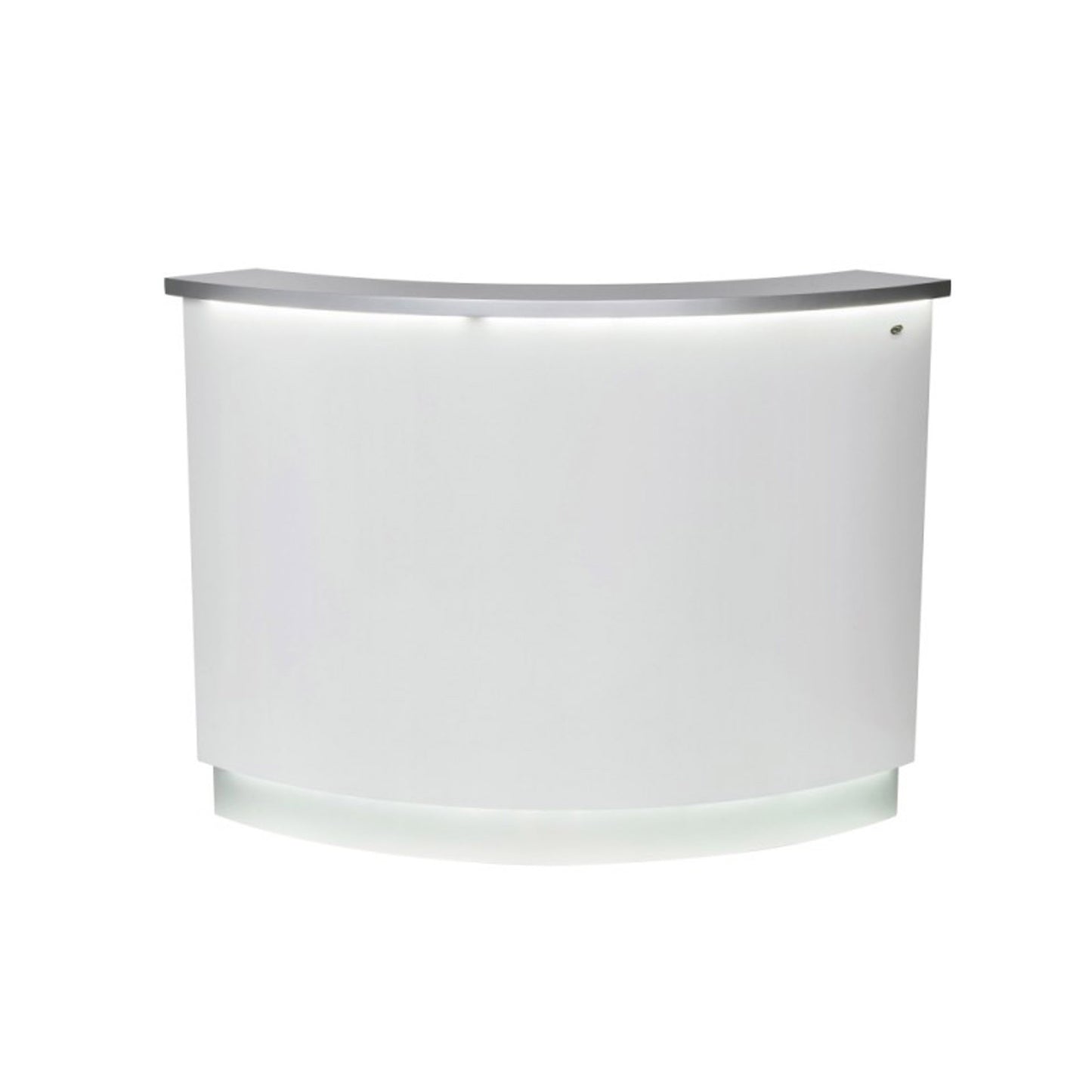 DIR LED Lighting Reception Desk Janus-Curved L-Shaped 4888 Salon Equipment Dream In Reality White Silver 