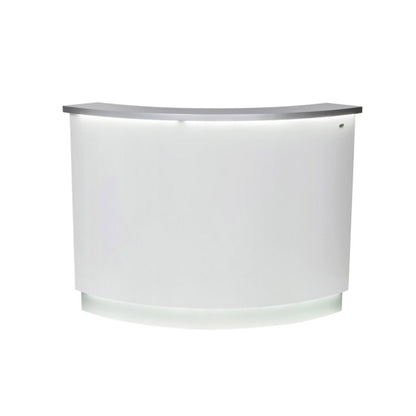 DIR LED Lighting Reception Desk Janus-Curved L-Shaped 4888 Salon Equipment Dream In Reality White Silver 