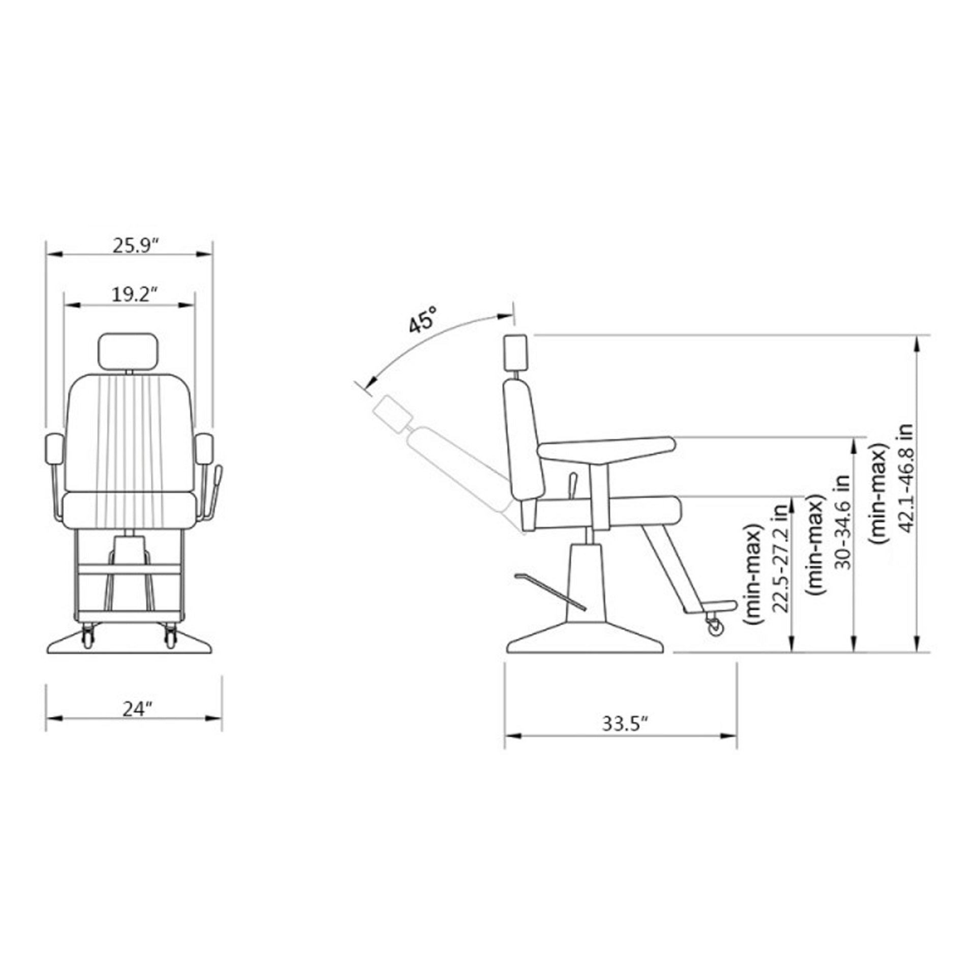 DIR Reclining Chair Executive-2999 Salon Equipment Dream In Reality 