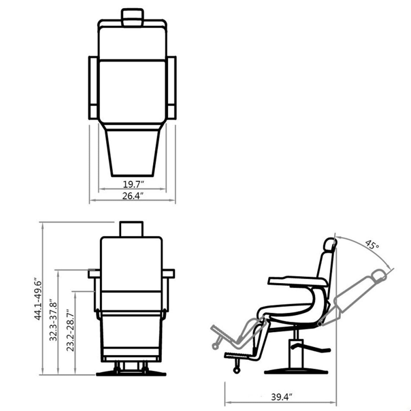 DIR Barber Chair Belgrano-2888 Salon Equipment Dream In Reality 