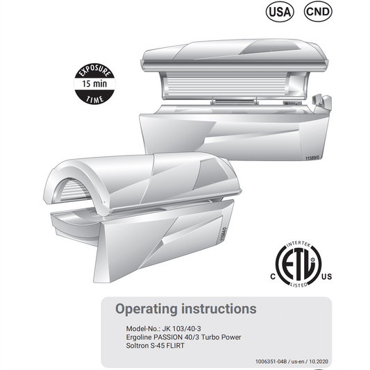 Ergoline Passion 40/3 Turbo Power 15 Minute Replacement Lamp Kit