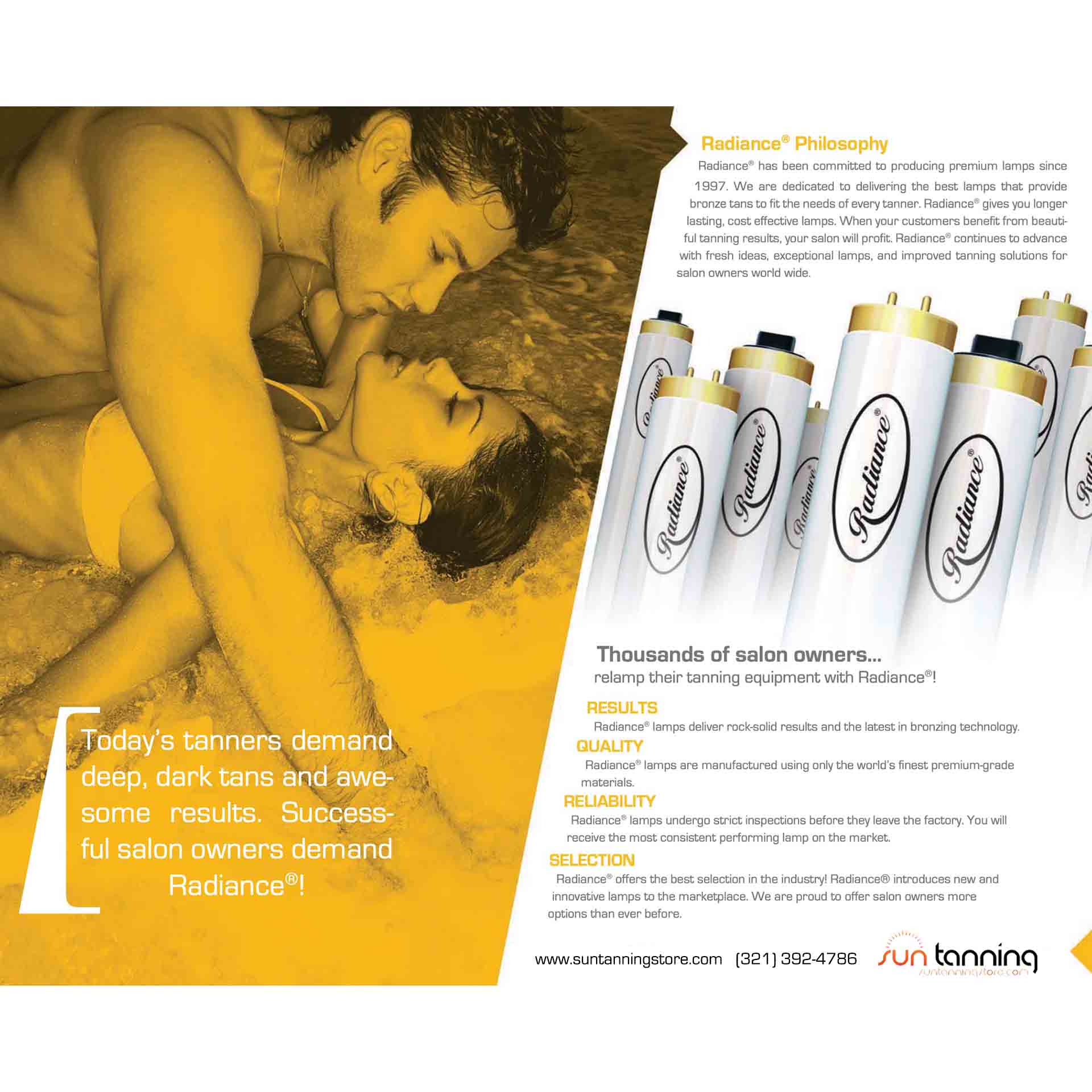 Radiance 9000 F74 RDC 100w 8.5 UVB Tanning Lamps Lamps Radiance 