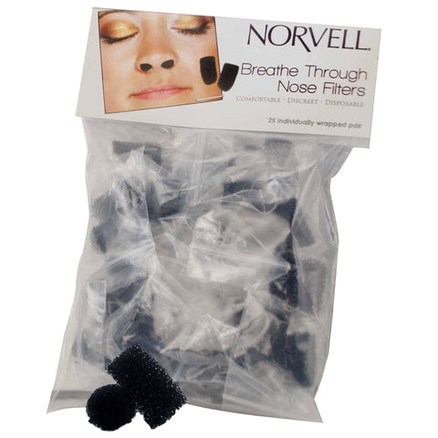 Norvell Breathe Through Nose Filters (25 Pair Individually Wrapped)